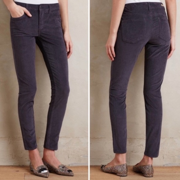 Anthropologie Denim - Pilcro gray stet skinny moto Corduroy Pants Jeans